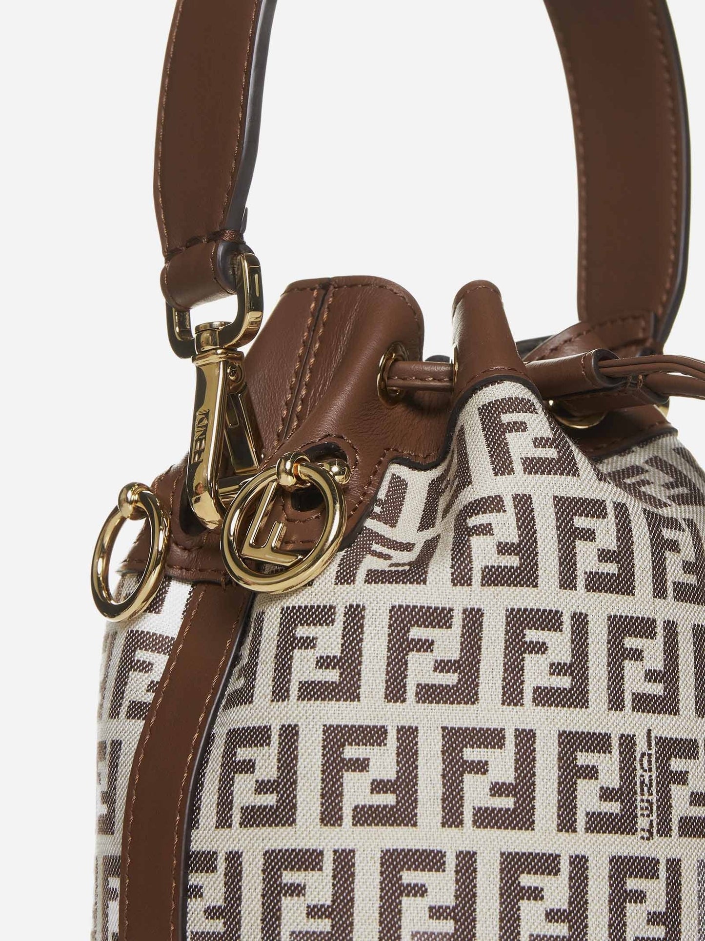 FENDI FF MINI MON TR SOR BUCKET BAG WITH SHOULDER STRAP
