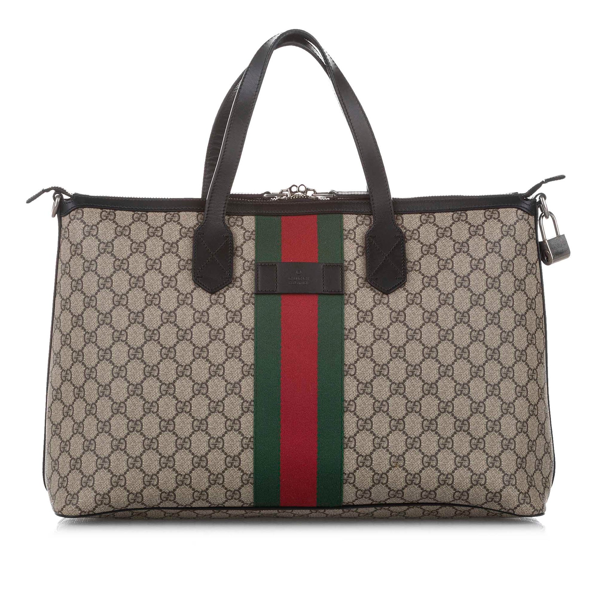 Gucci Monogram Leather Canvas Shoulder Bag