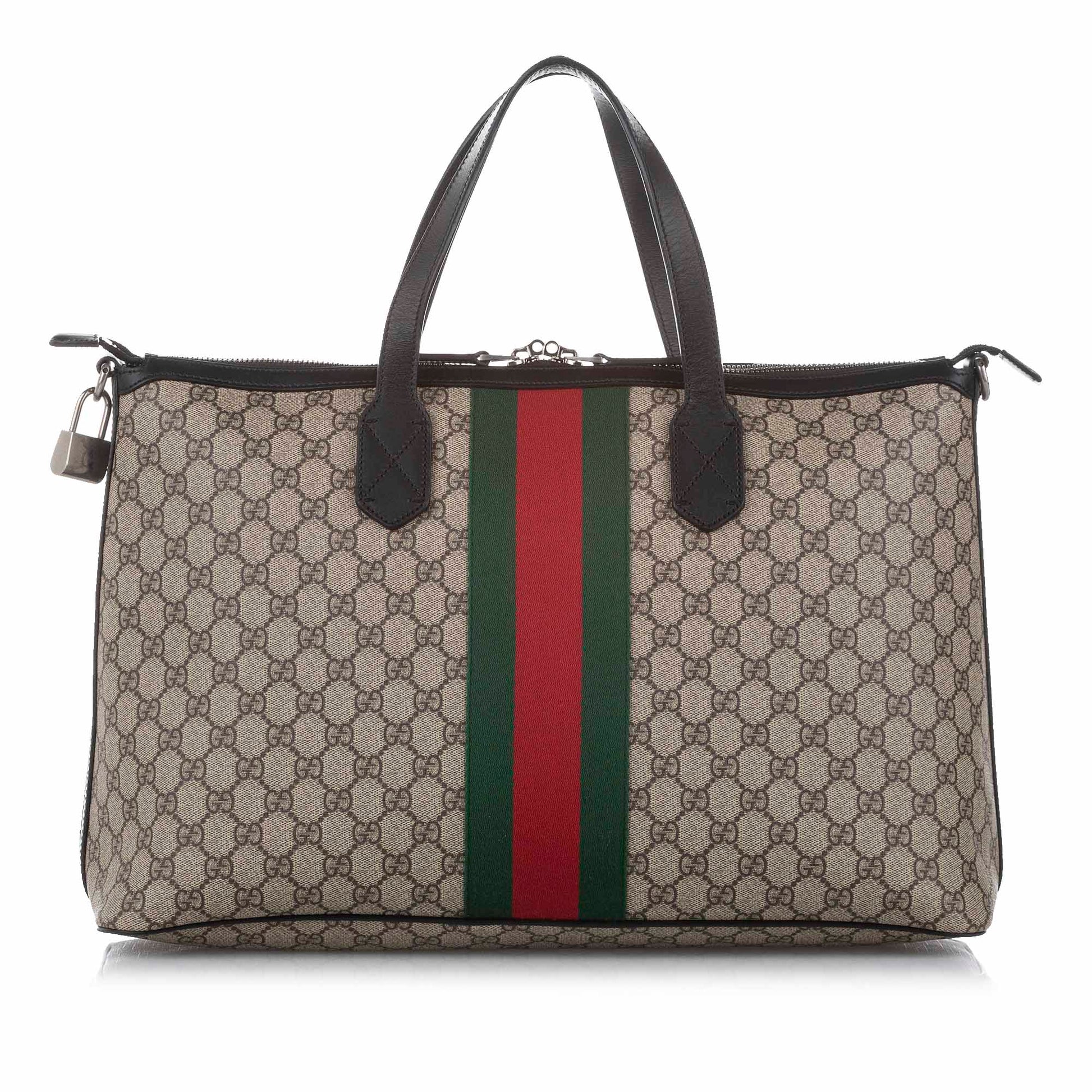 Gucci Monogram Leather Canvas Shoulder Bag