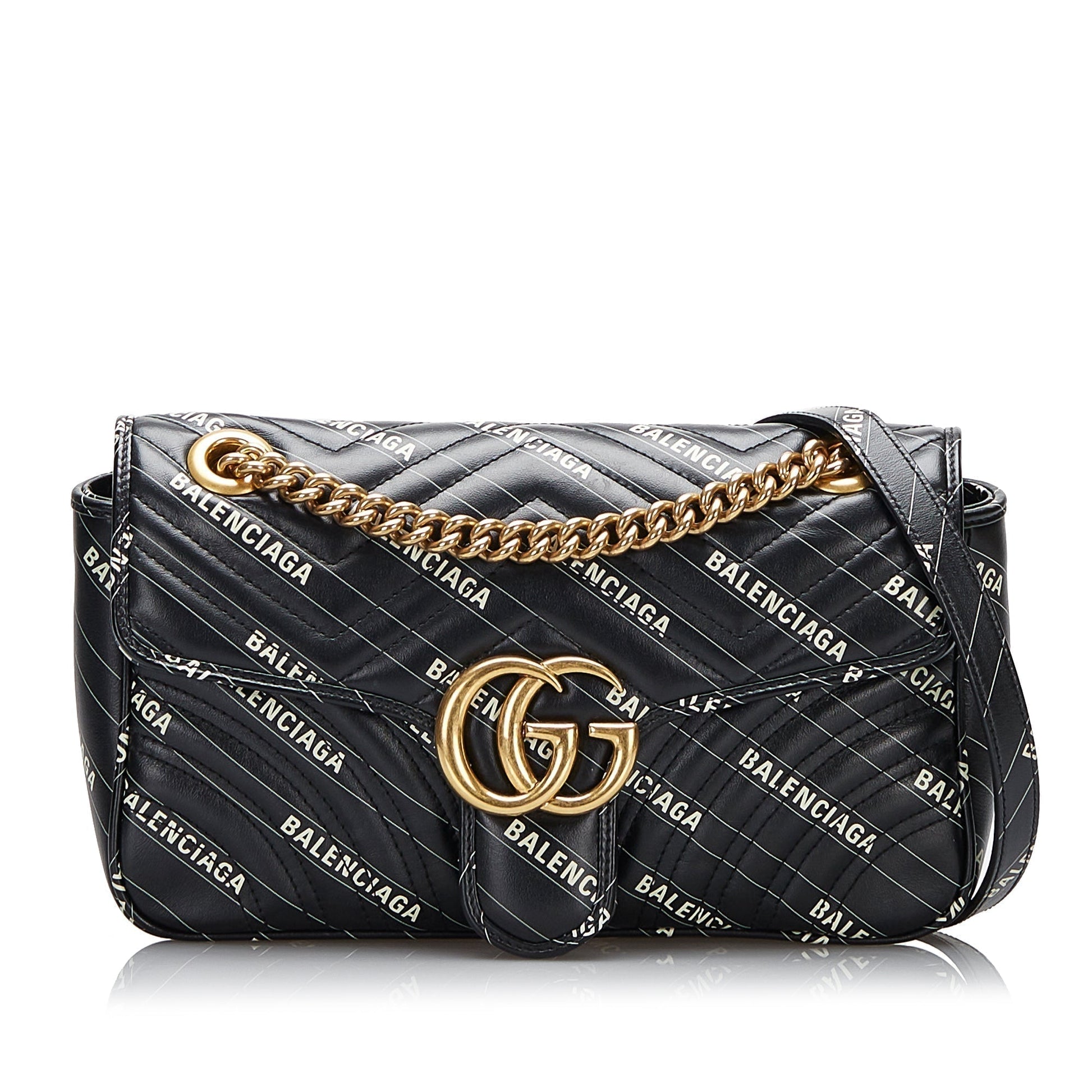 Gucci GG Marmont Leather Chain Shoulder Bag Style 22