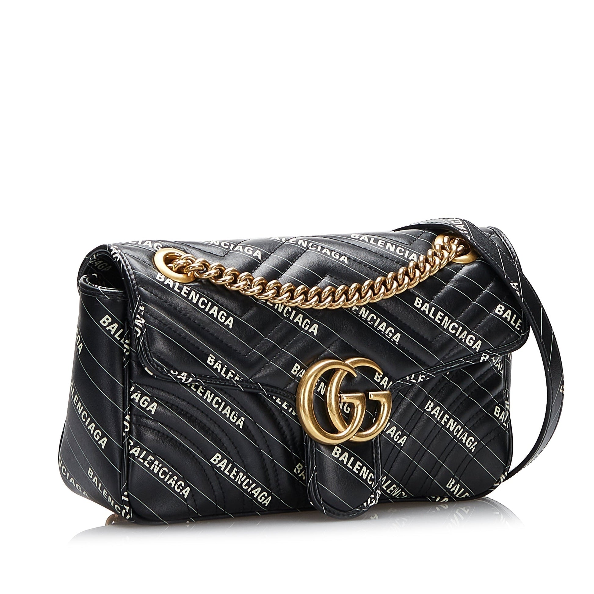 Gucci GG Marmont Leather Chain Shoulder Bag Style 22