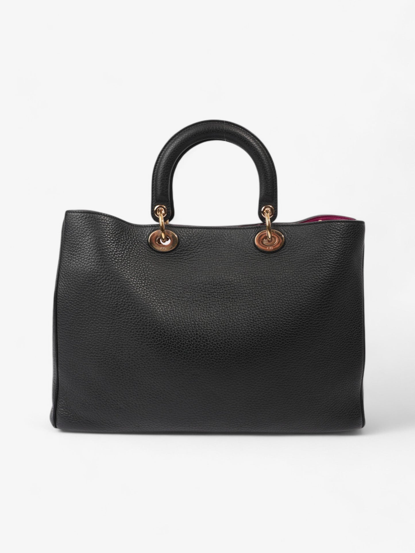 Christian Dior Diorissimo Satchel Black Calfskin Leather Large