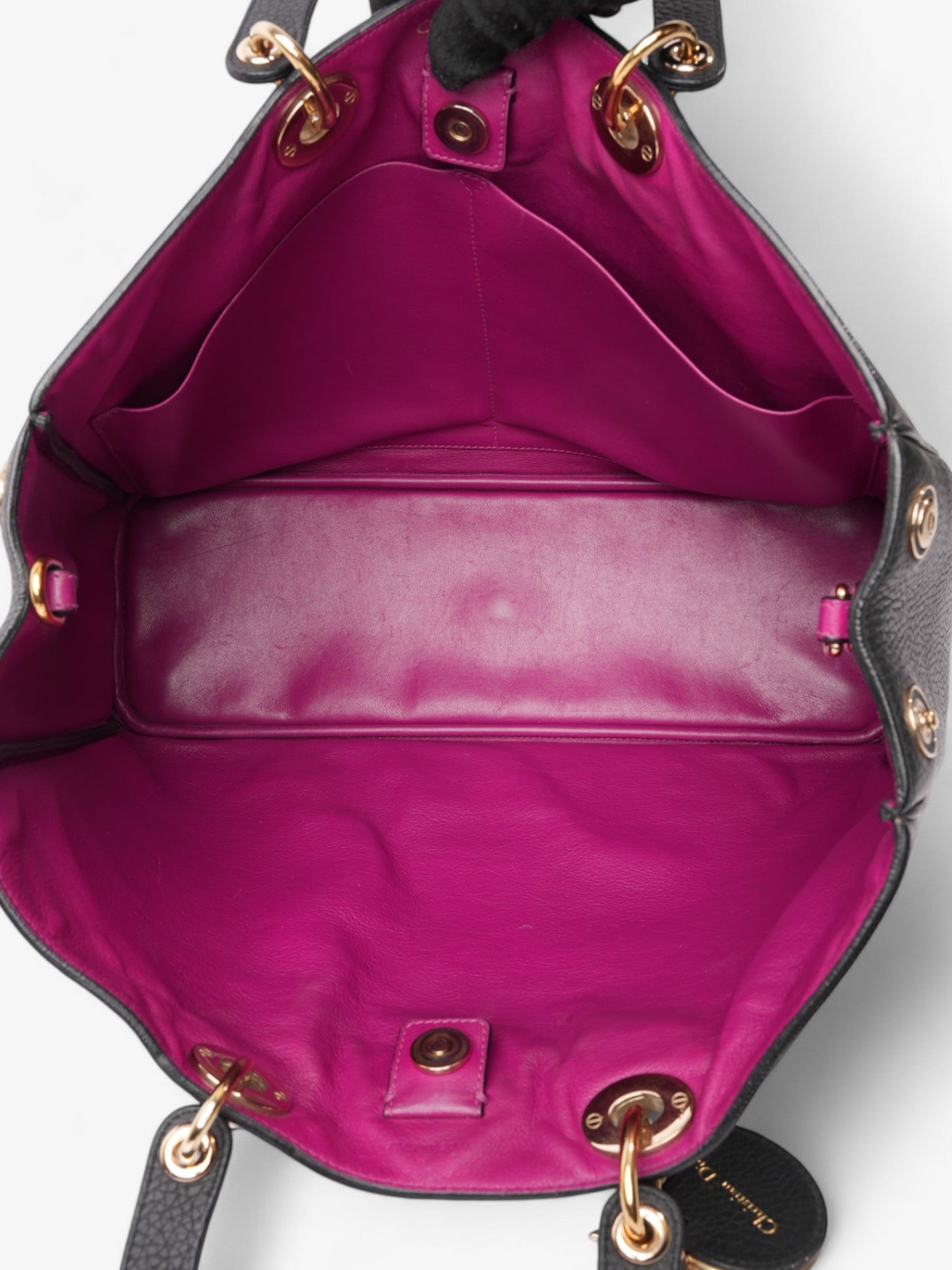 Christian Dior Diorissimo Satchel Black Calfskin Leather Large