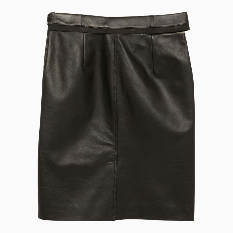 Fendi Cut-Out Detail Black Skirt Women