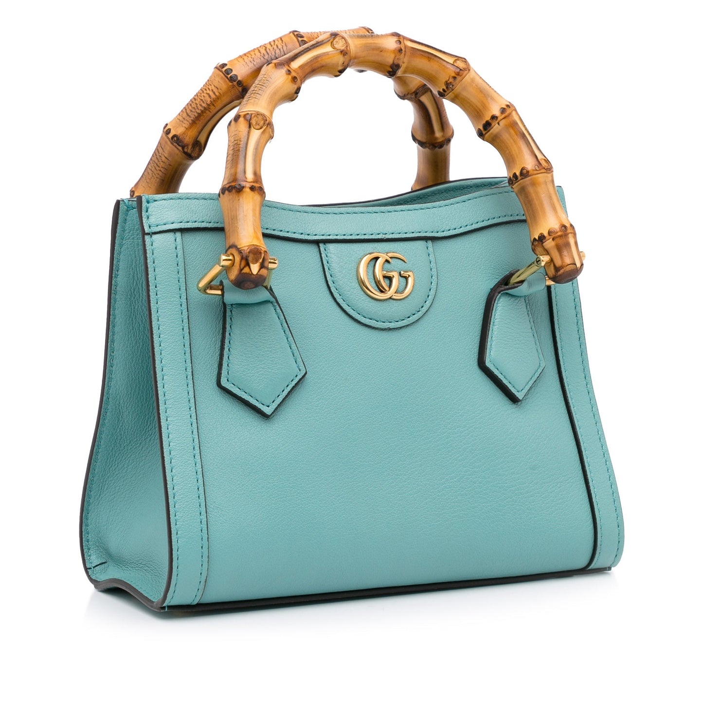 Gucci Bamboo Green Leather Shoulder Bag