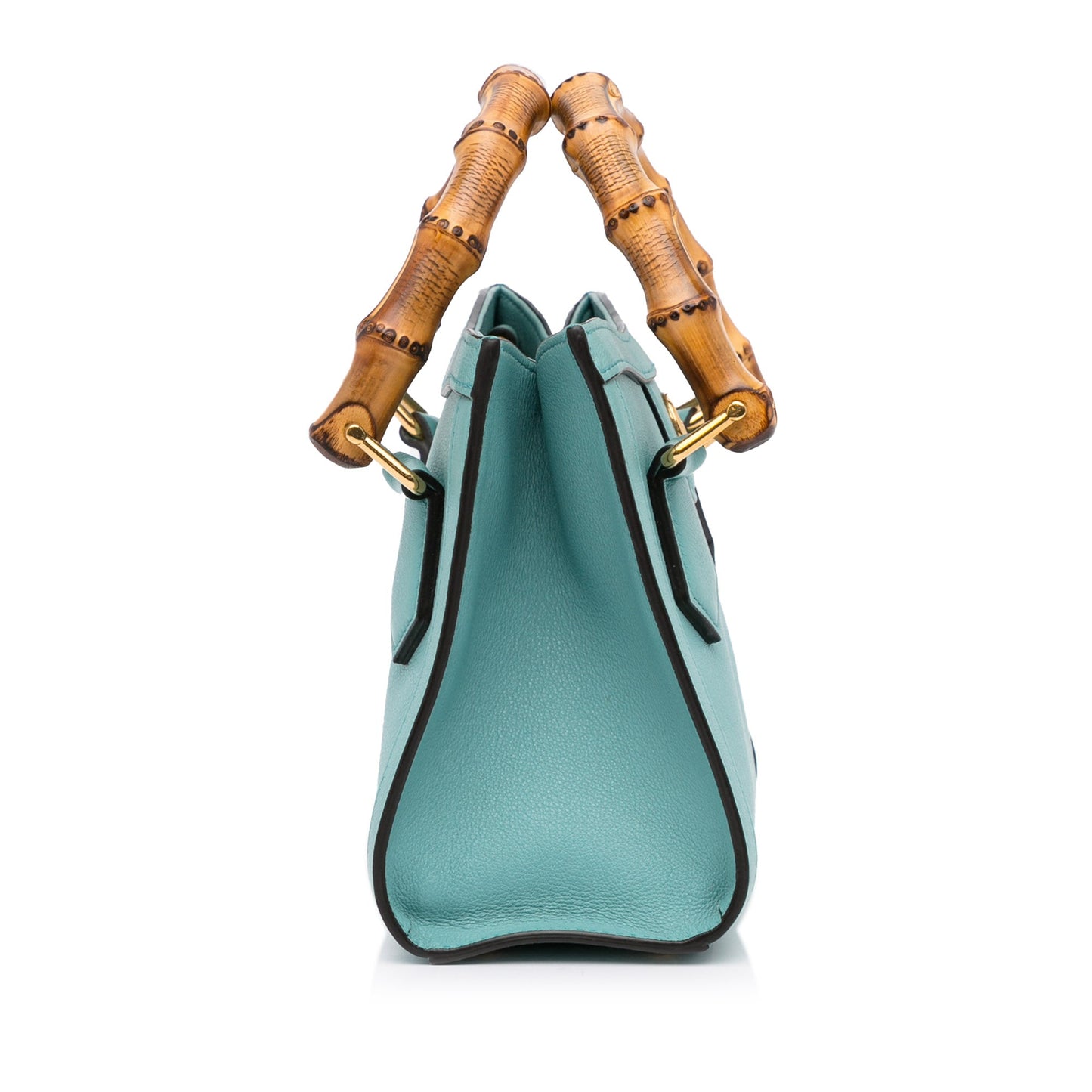 Gucci Bamboo Green Leather Shoulder Bag
