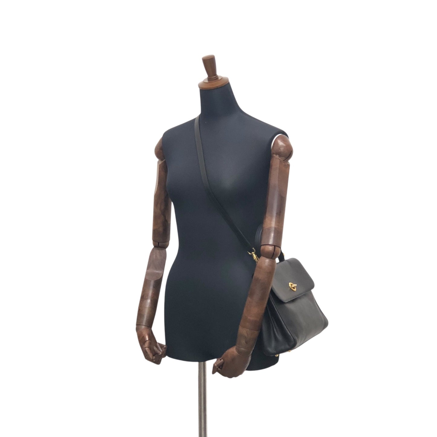 CELINE Toggle Clasp Two-way Handbag Shoulder bag Black 2cbtpb