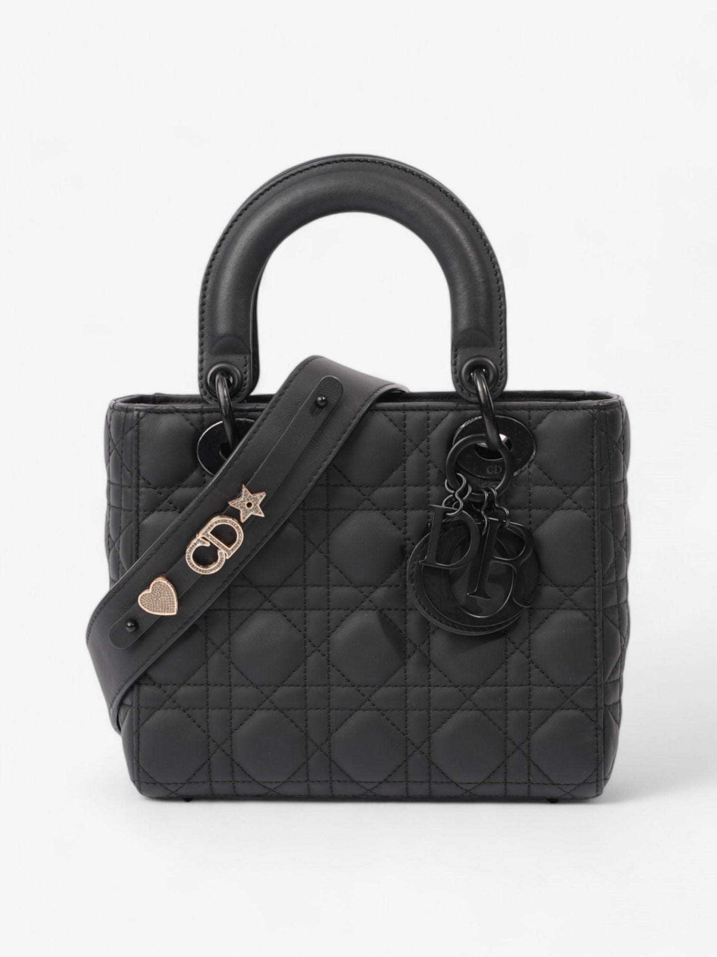 Christian Dior Lady Dior MyABCDior Bag Ultramatte Black Calfskin Leather Small