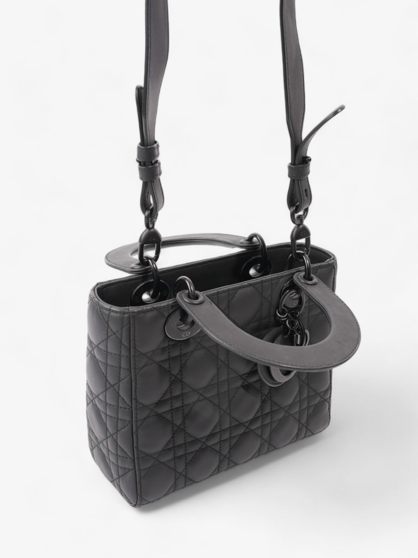 Christian Dior Lady Dior MyABCDior Bag Ultramatte Black Calfskin Leather Small