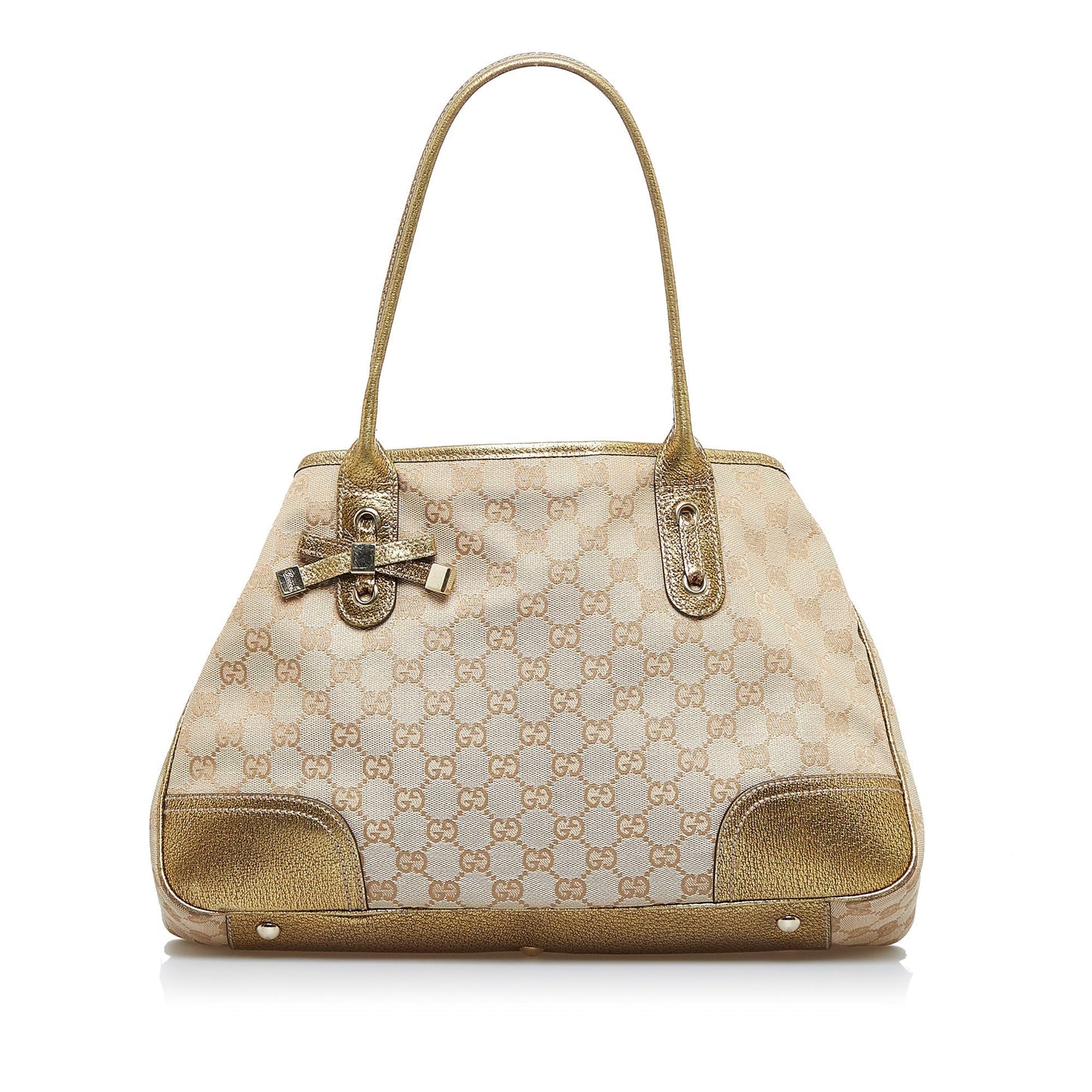 Gucci Princy Brown Leather Canvas Tote