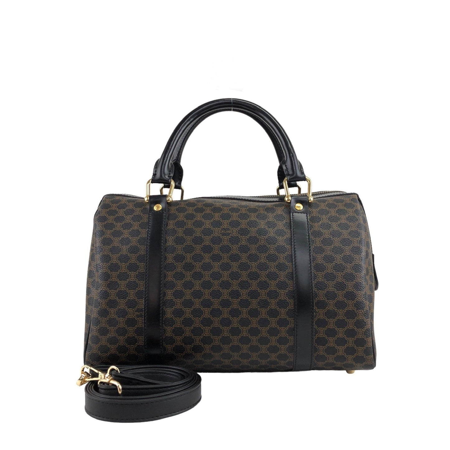 CELINE Macadam Two-way Small Boston bag Shoulder bag Black gsp5mv