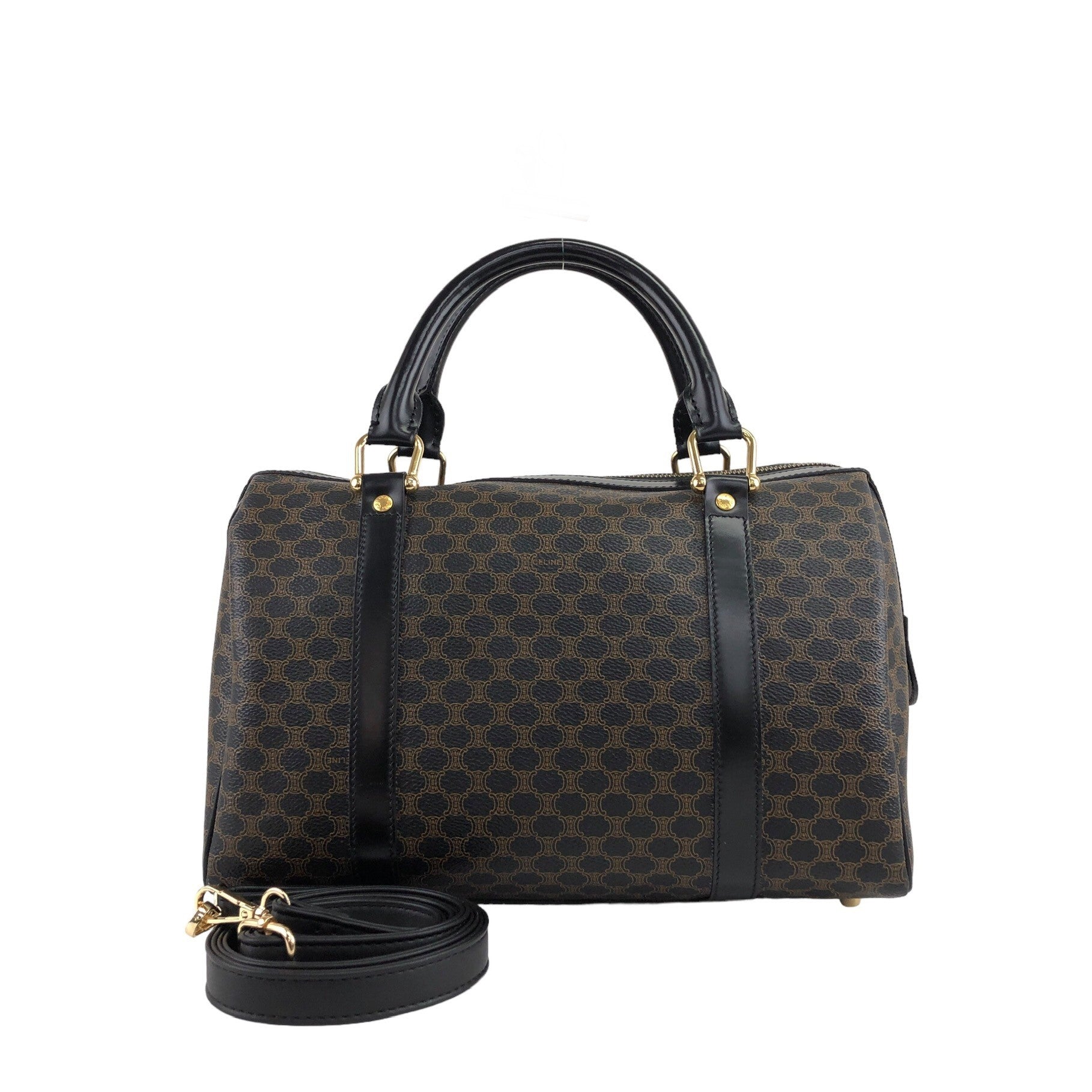 CELINE Macadam Two-way Small Boston bag Shoulder bag Black gsp5mv