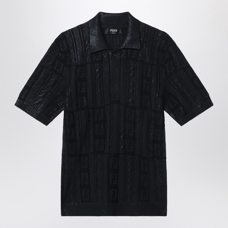 Fendi Black Wool Polo Men