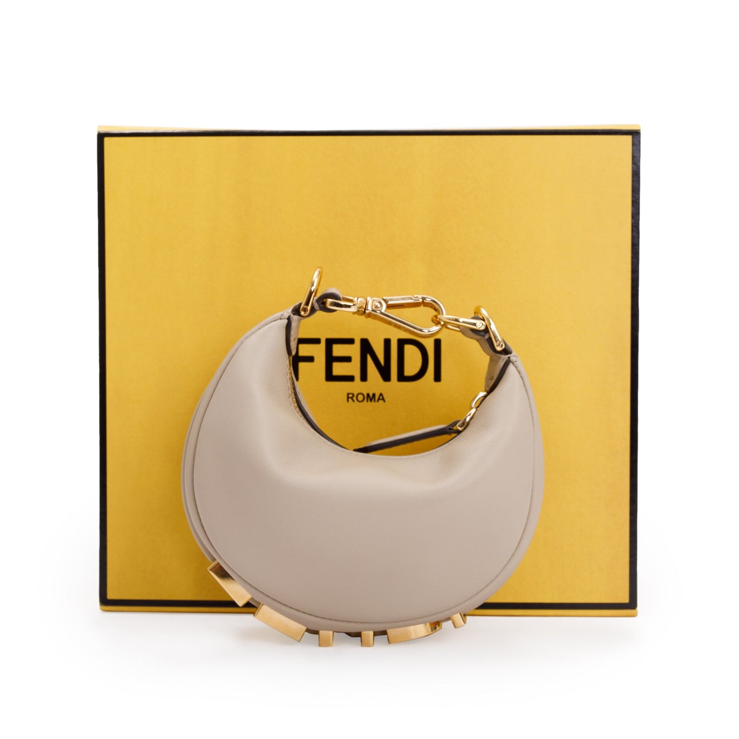 Fendi 2022 Beige Calfskin Leather Nano Fendigraphy Bag