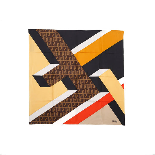 Fendi 3D Zucca Silk Twill Foulard