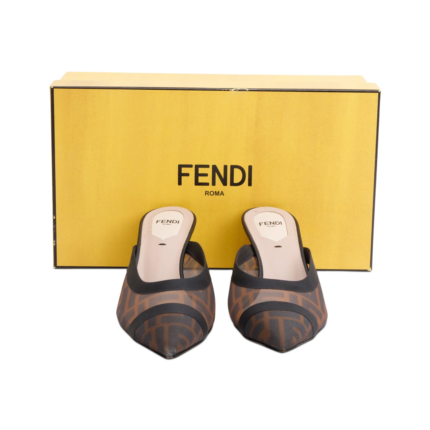 Fendi Black FF Zucca Colibri Mesh Pumps, Size 37