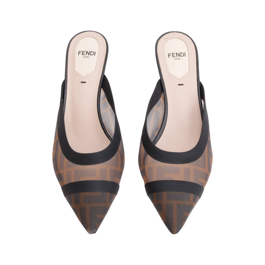 Fendi Black FF Zucca Colibri Mesh Pumps, Size 37