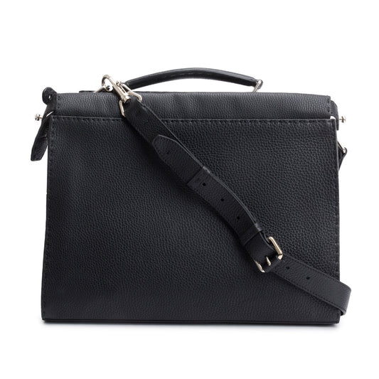 Fendi Black Selleria Leather Monster Peekaboo ISeeU Medium Briefcase
