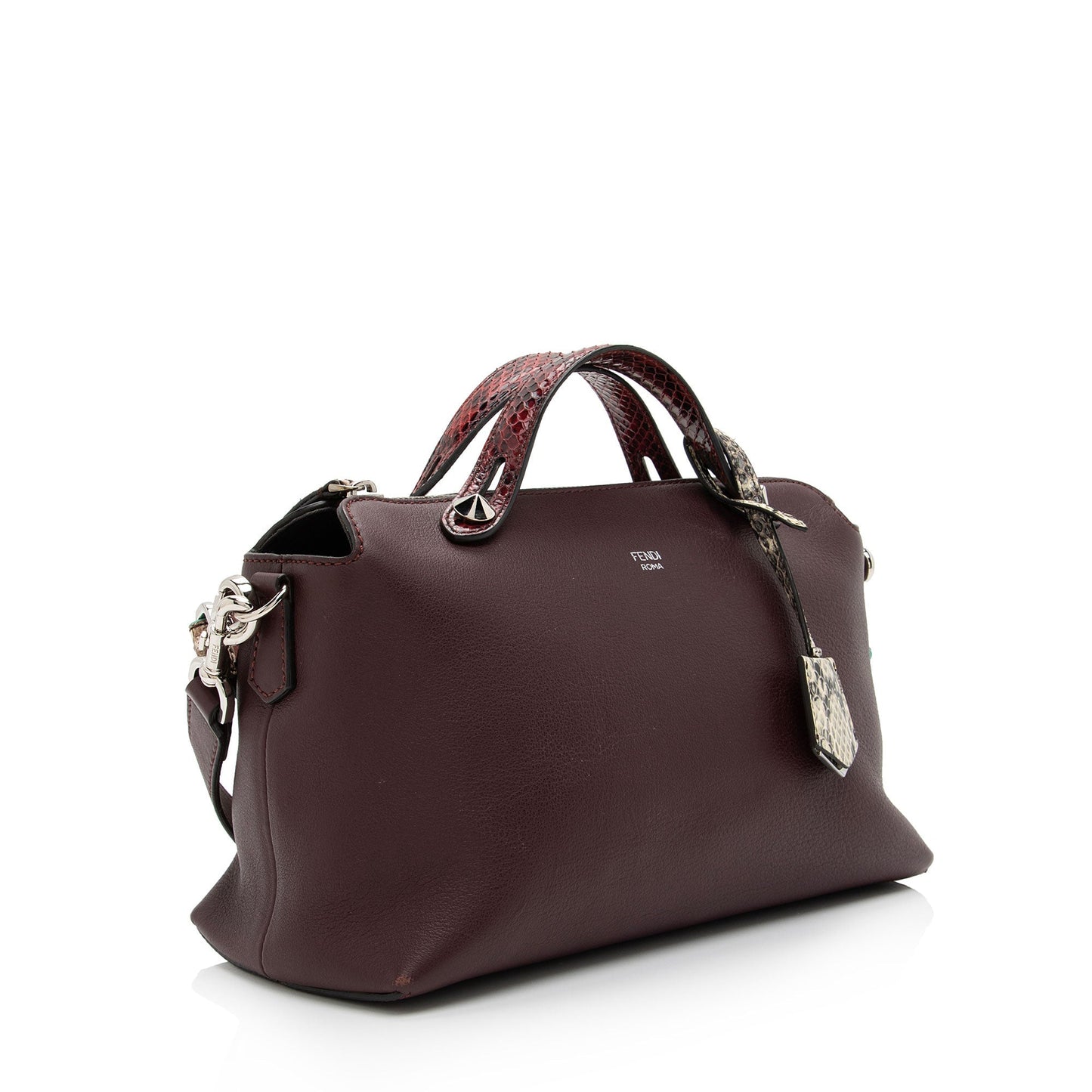 Fendi Calfskin Python By The Way Small Boston Bag