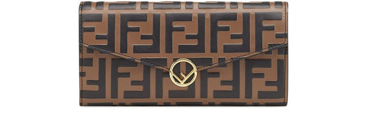 FENDI FF Logo Continental Bifold Wallet Purse