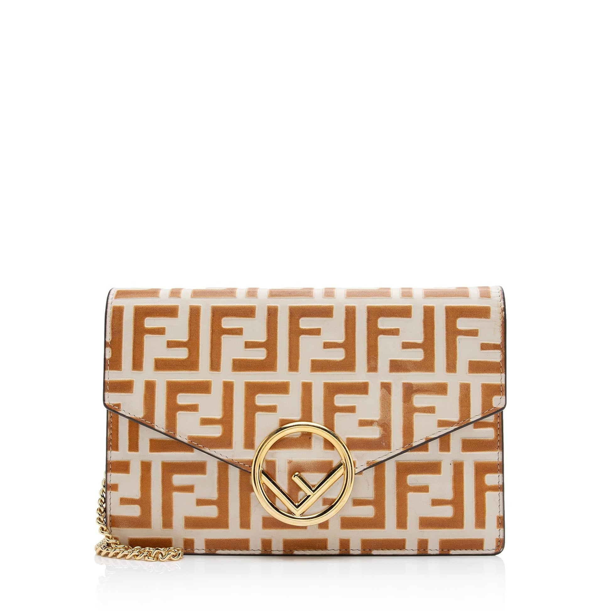Fendi FF Embossed Wallet On Chain (SHF-ZSVAwL)