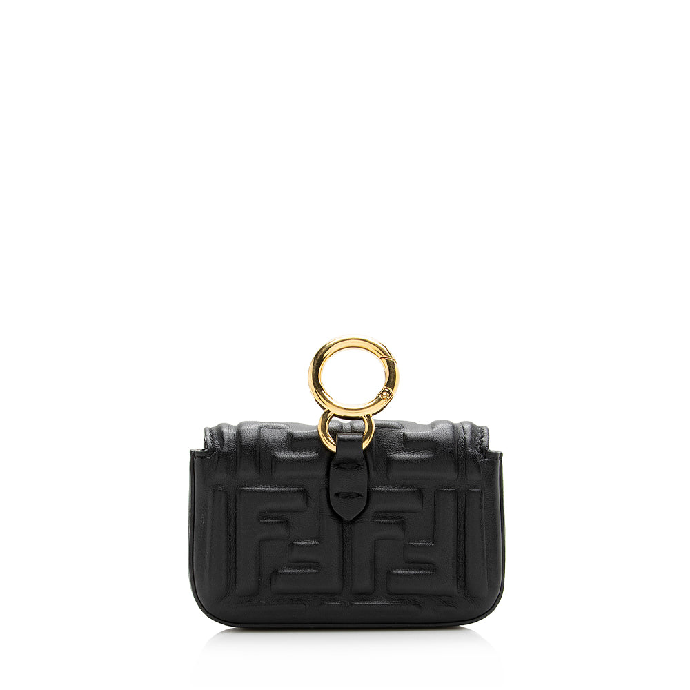 Fendi FF Embossed Nano Baguette Charm Crossbody Bag