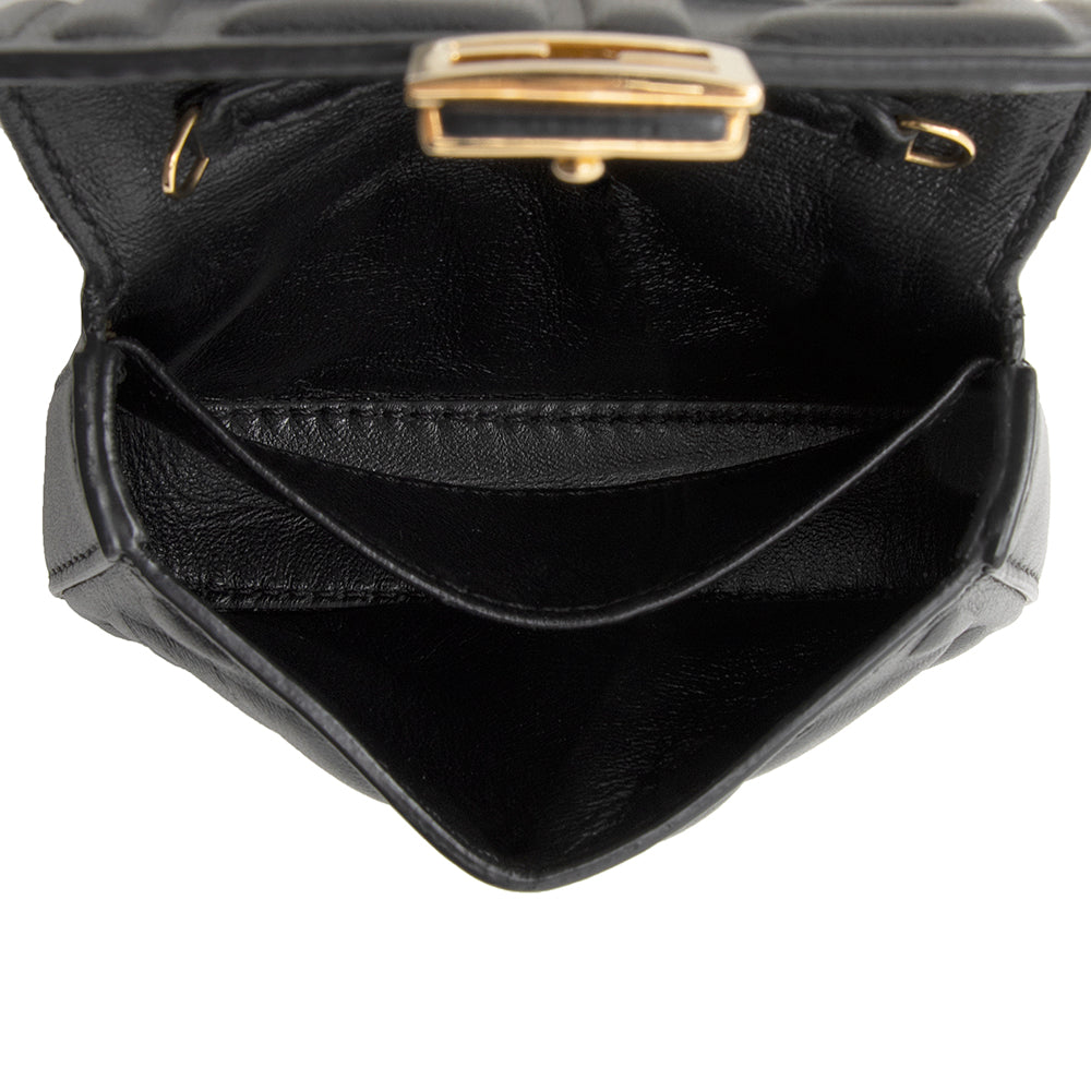 Fendi FF Embossed Nano Baguette Charm Crossbody Bag