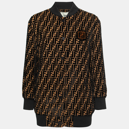 FENDI FF LOGO VELVET JACKET