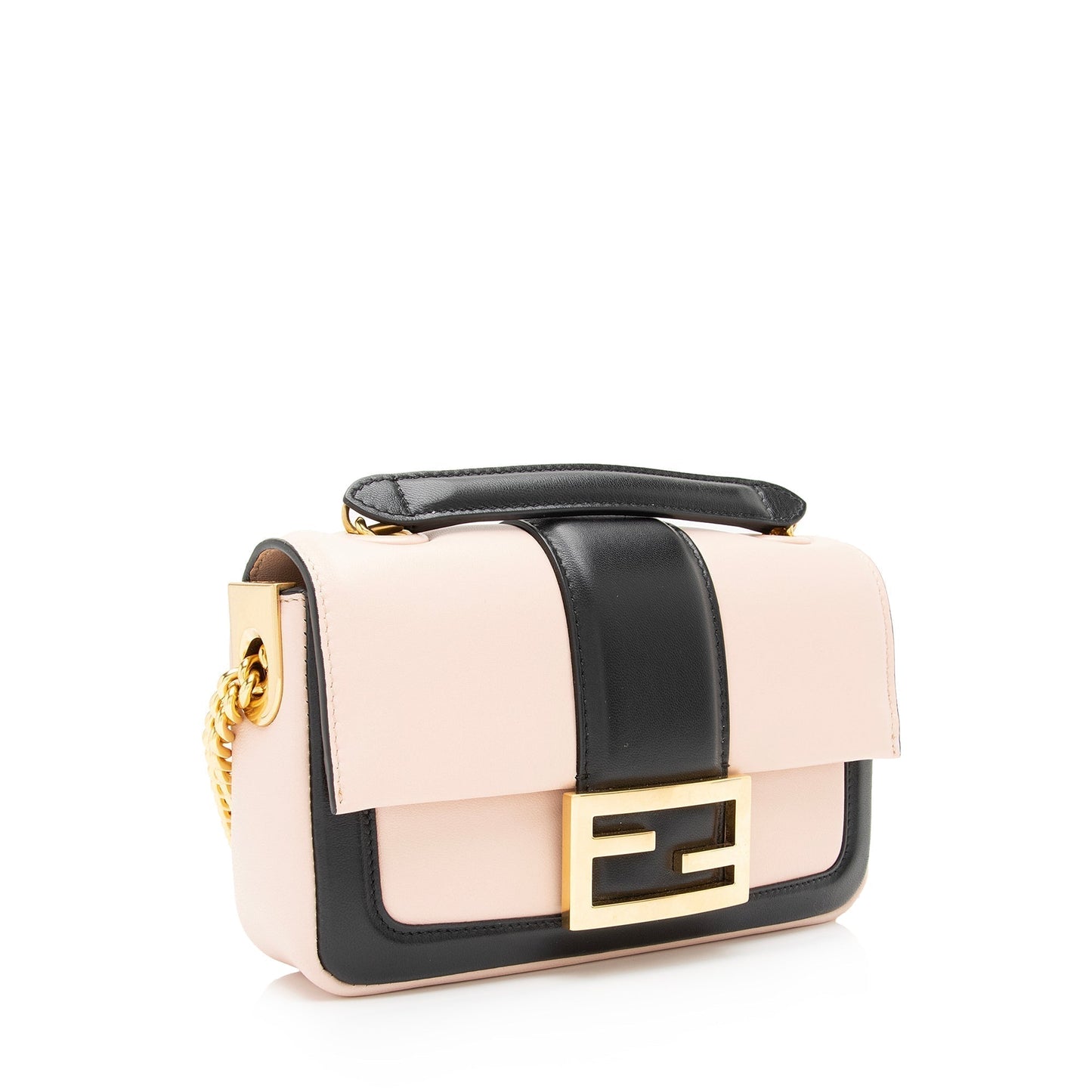 Fendi Lambskin Bi Color Baguette Mini Chain Bag