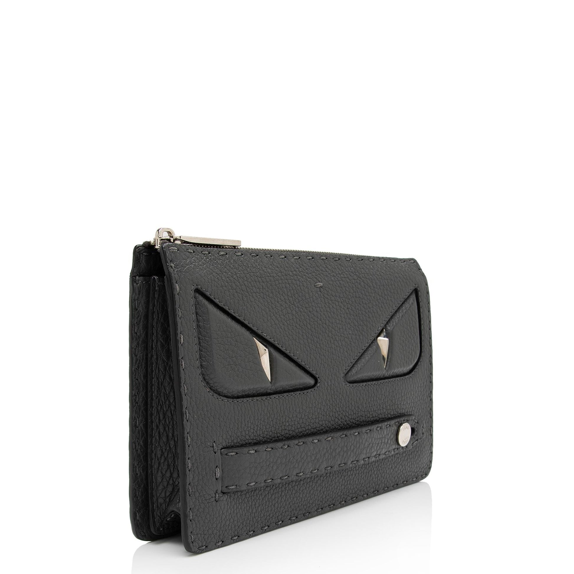 Fendi Leather Selleria Monster Clutch