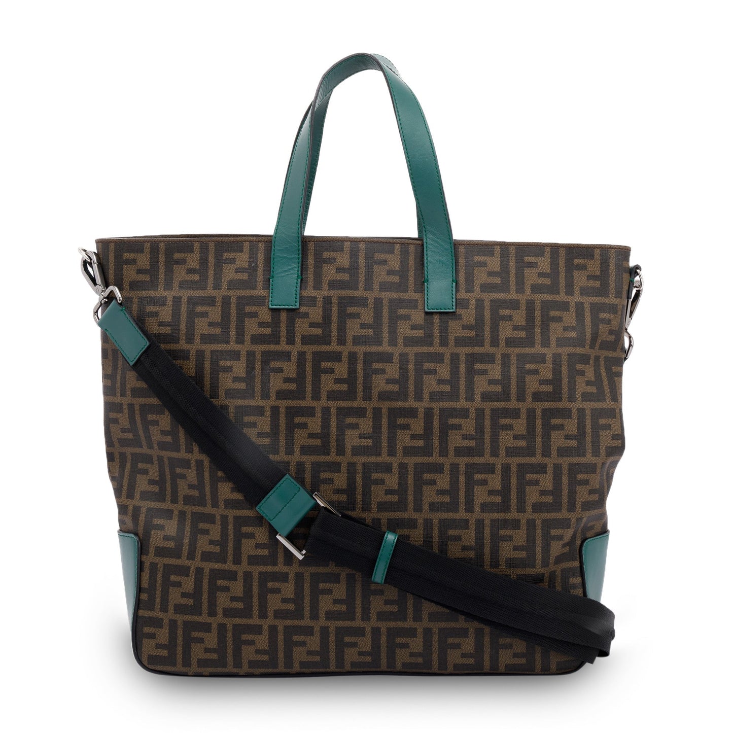 Fendi Leather-Trimmed FF Zucca Tote