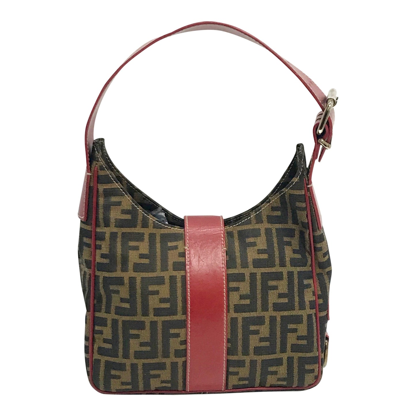 Fendi Leather-Trimmed Zucca Hobo