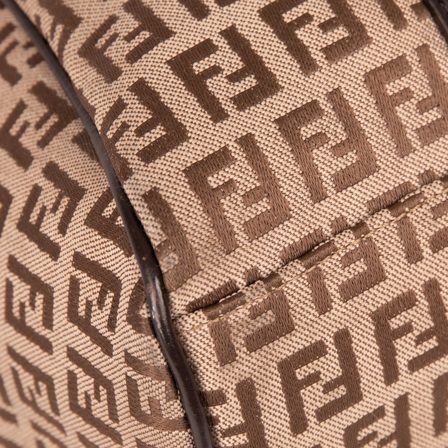 Fendi Leather-Trimmed Zucchino Tote