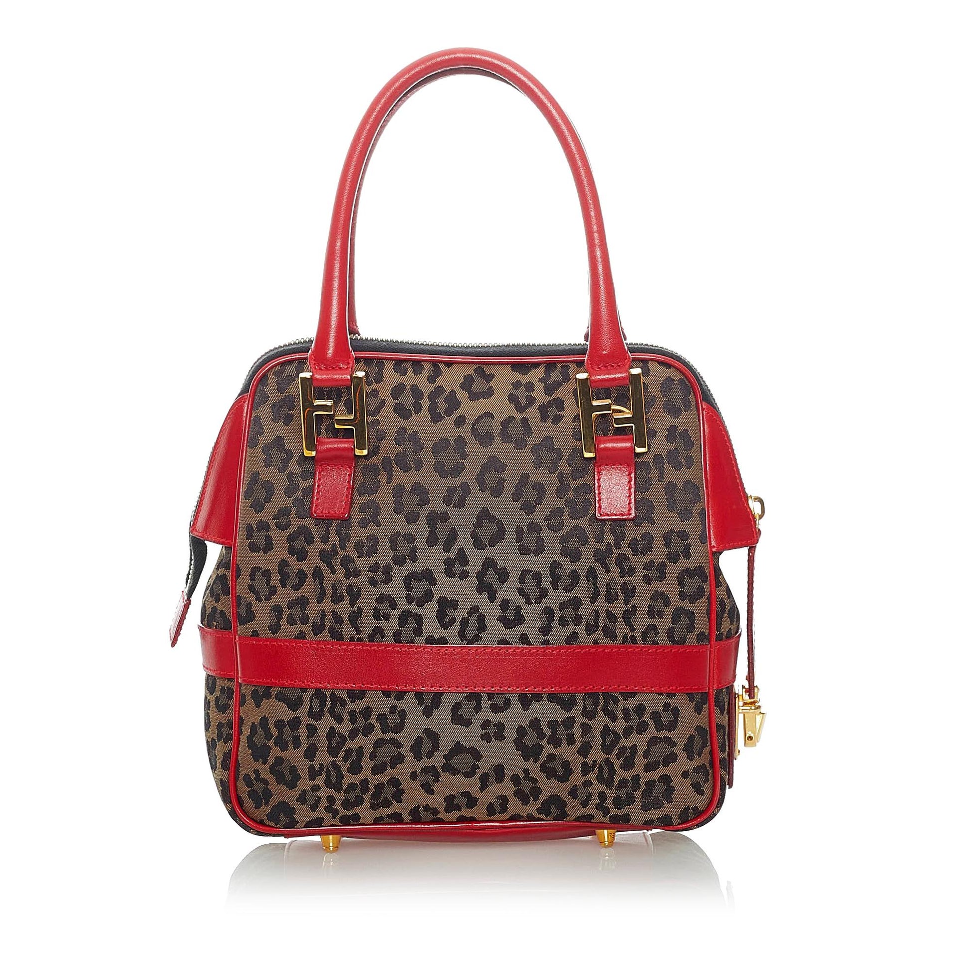 Fendi Leopard Print Nylon Satchel