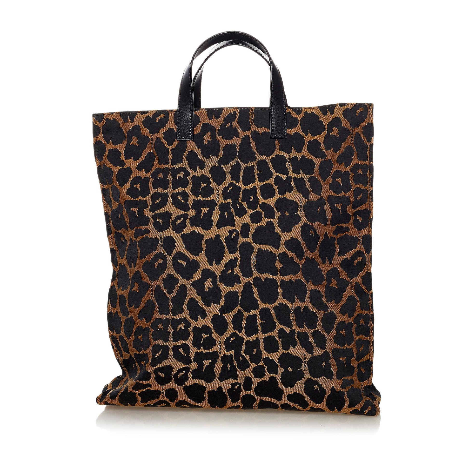 Fendi Leopard Print Nylon Tote Bag