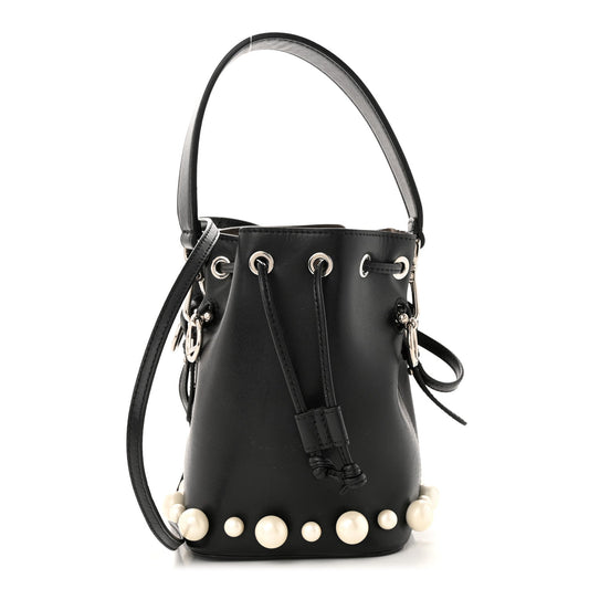 FENDI LIBERTY PEARL CALFSKIN MINI MON TR SOR BUCKET BAG