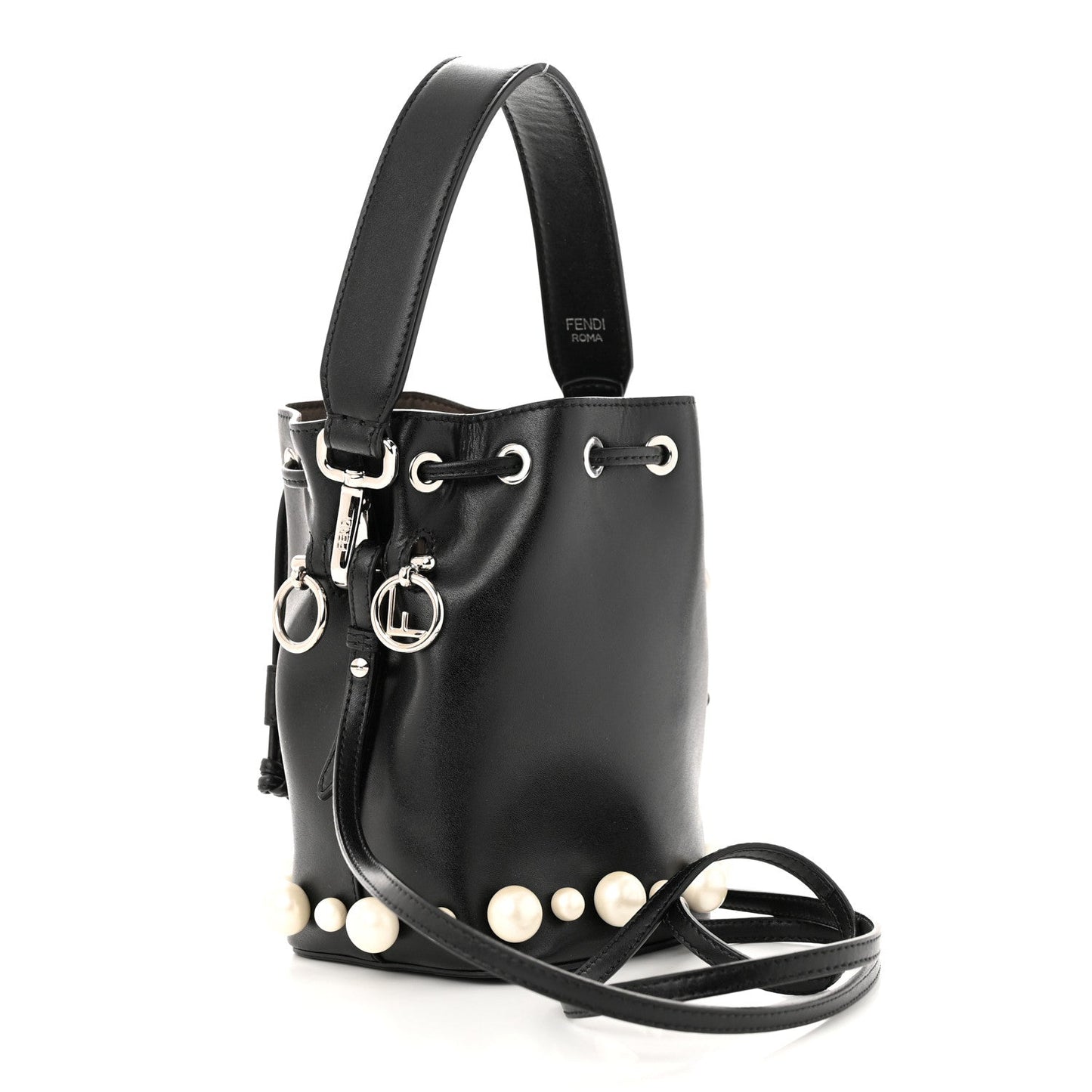 FENDI LIBERTY PEARL CALFSKIN MINI MON TR SOR BUCKET BAG