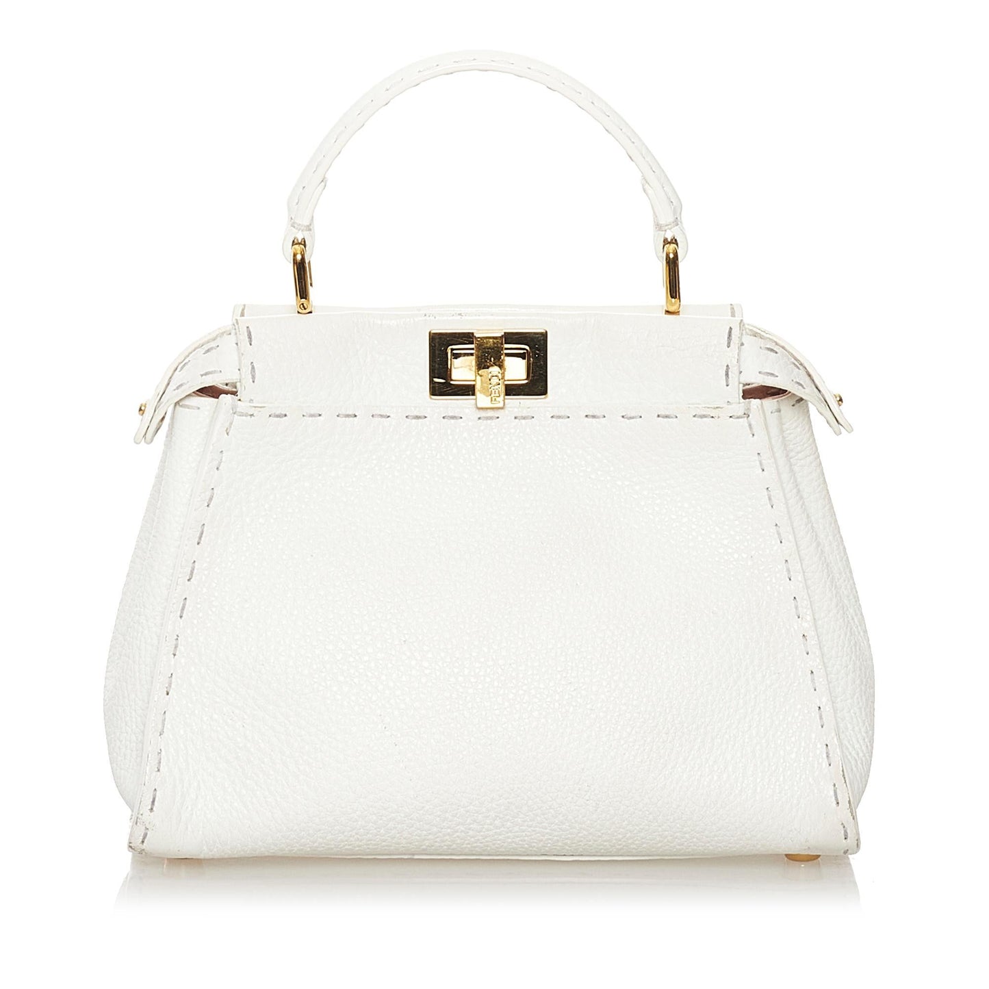 Fendi Mini Selleria Peekaboo Leather Satchel