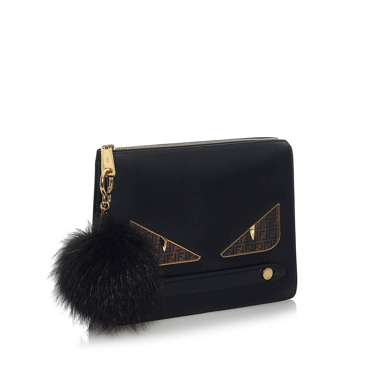 Fendi Monster Leather Clutch Bag