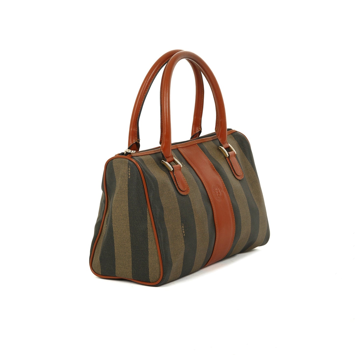 Fendi Pequin Stripe Boston Bag
