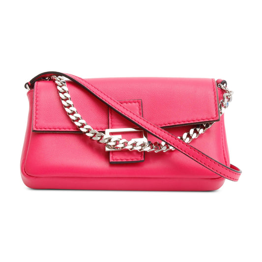 Fendi Pink Calfskin Leather Micro Baguette Bag