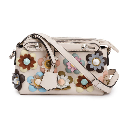 Fendi Pink Vitello Dolce Flowerland By the Way Mini Boston Bag