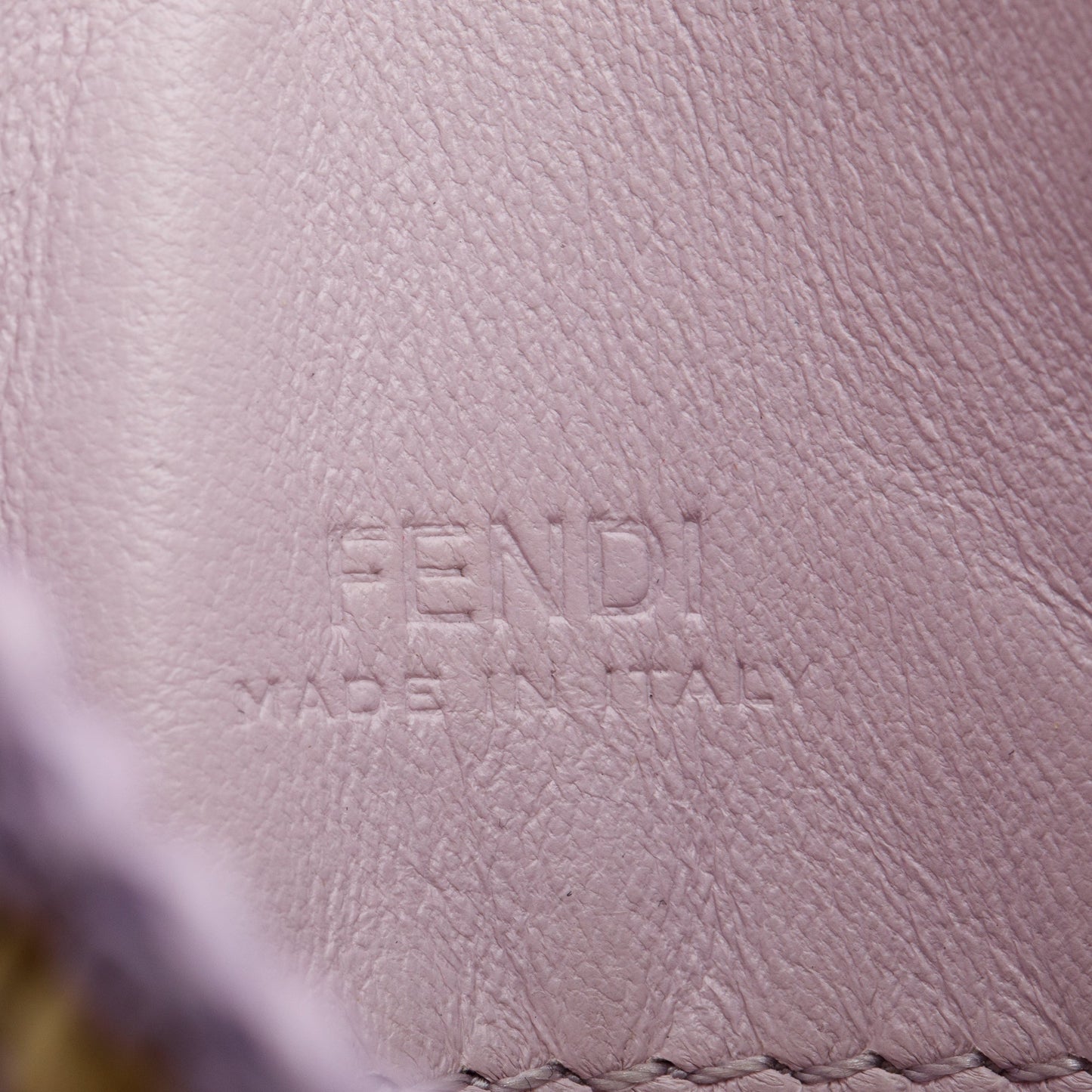 Fendi Raffia Vitello Seta FF Woven Nano Baguette Charm