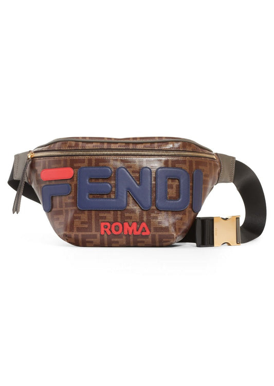 Fendi Fila Appliqu ©d Printed Coated Canvas Belt Bag