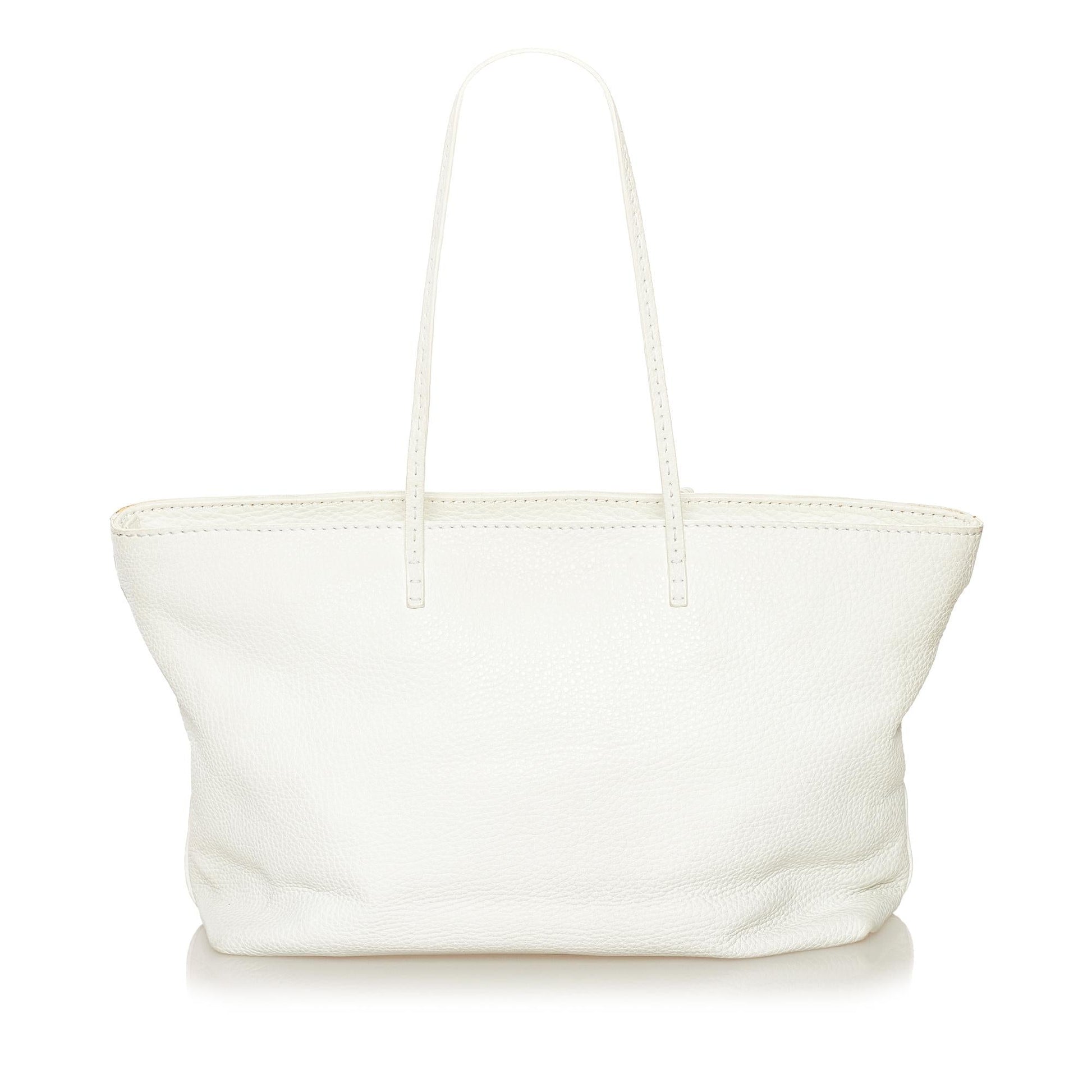Fendi Selleria Embossed Leather Tote Bag