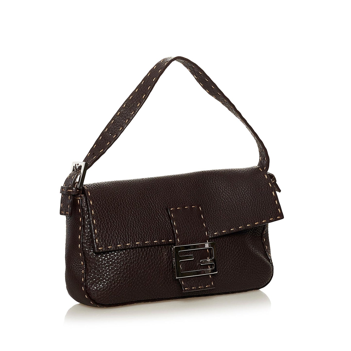 Fendi Selleria Leather Baguette