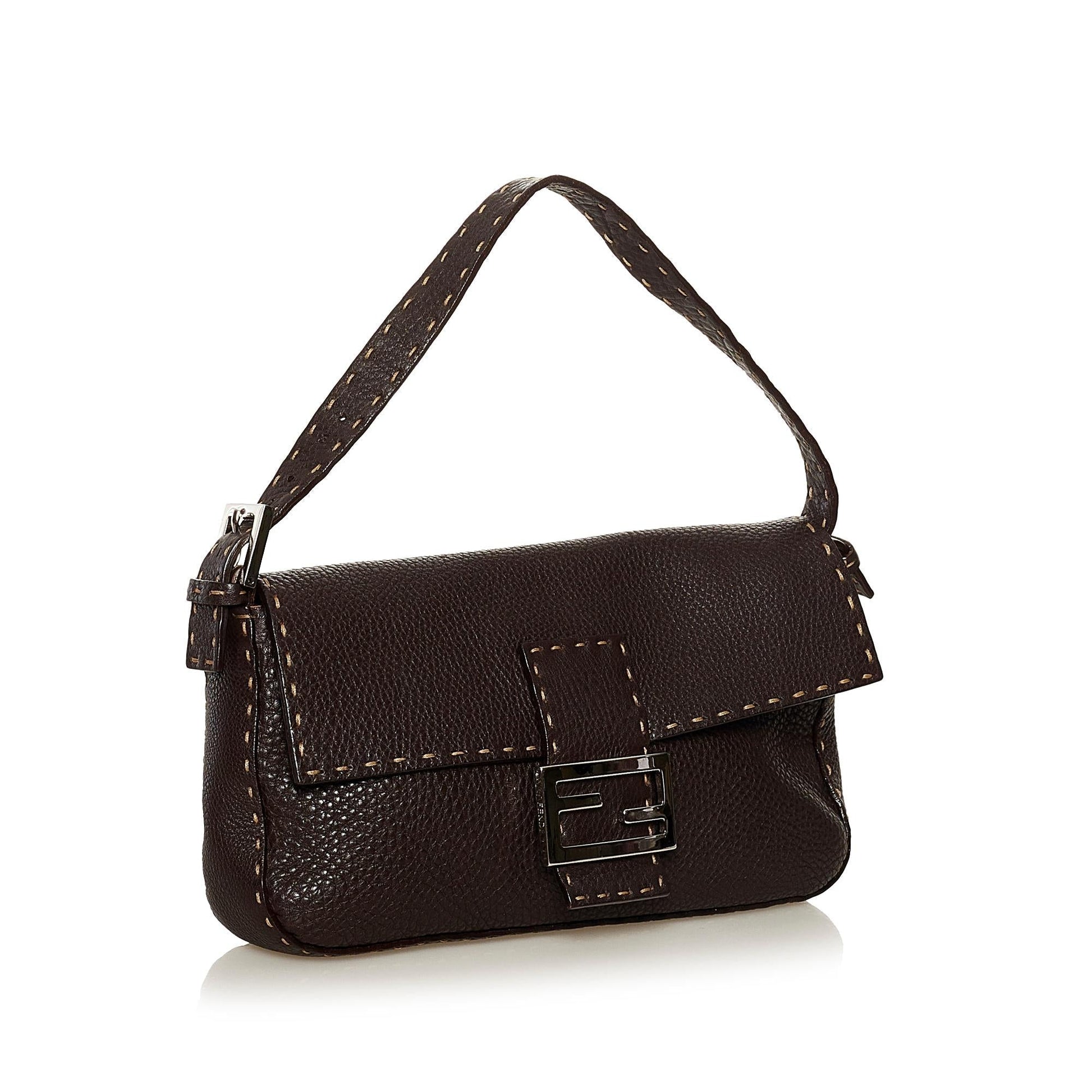 Fendi Selleria Leather Baguette