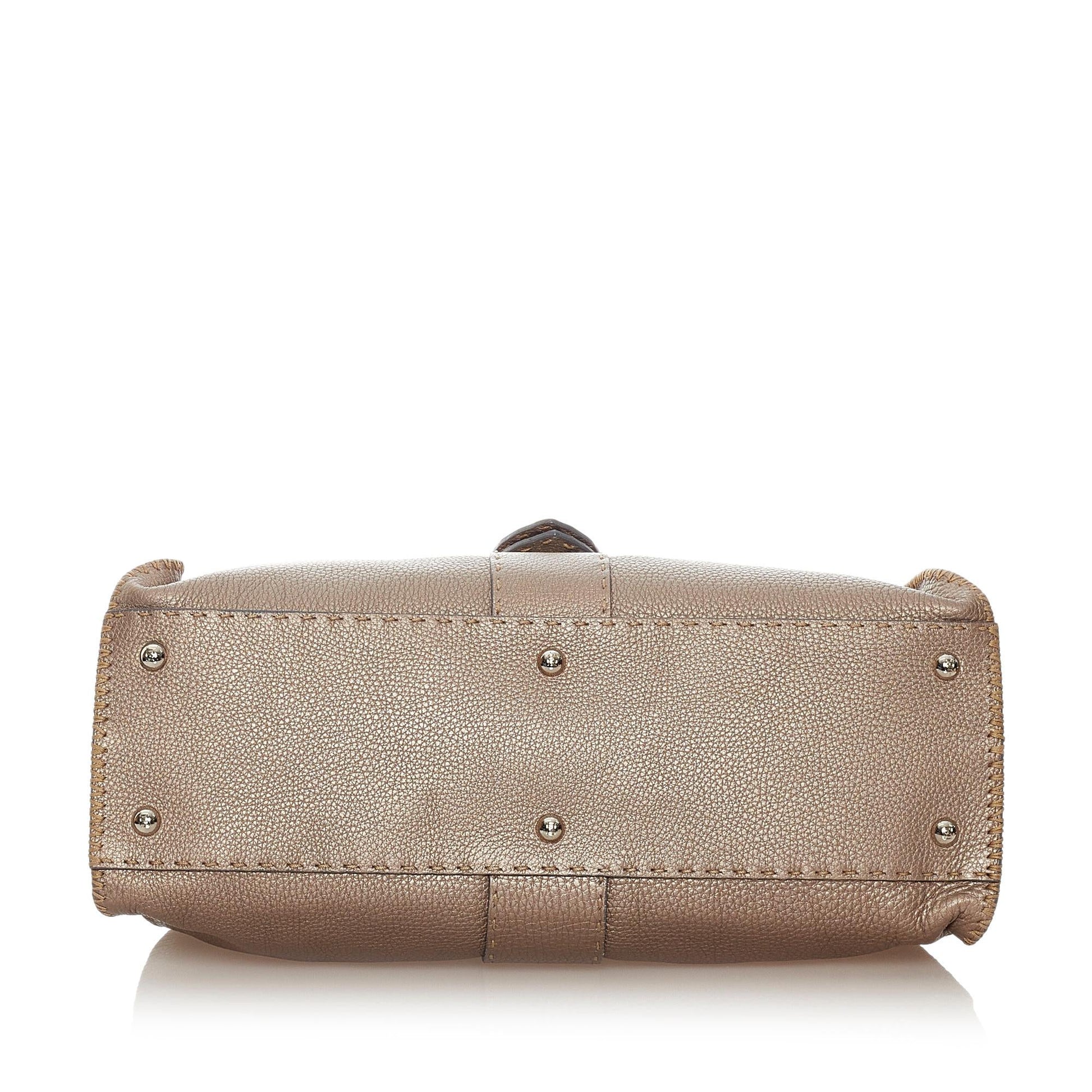 Fendi Selleria Sporty Leather Shoulder Bag
