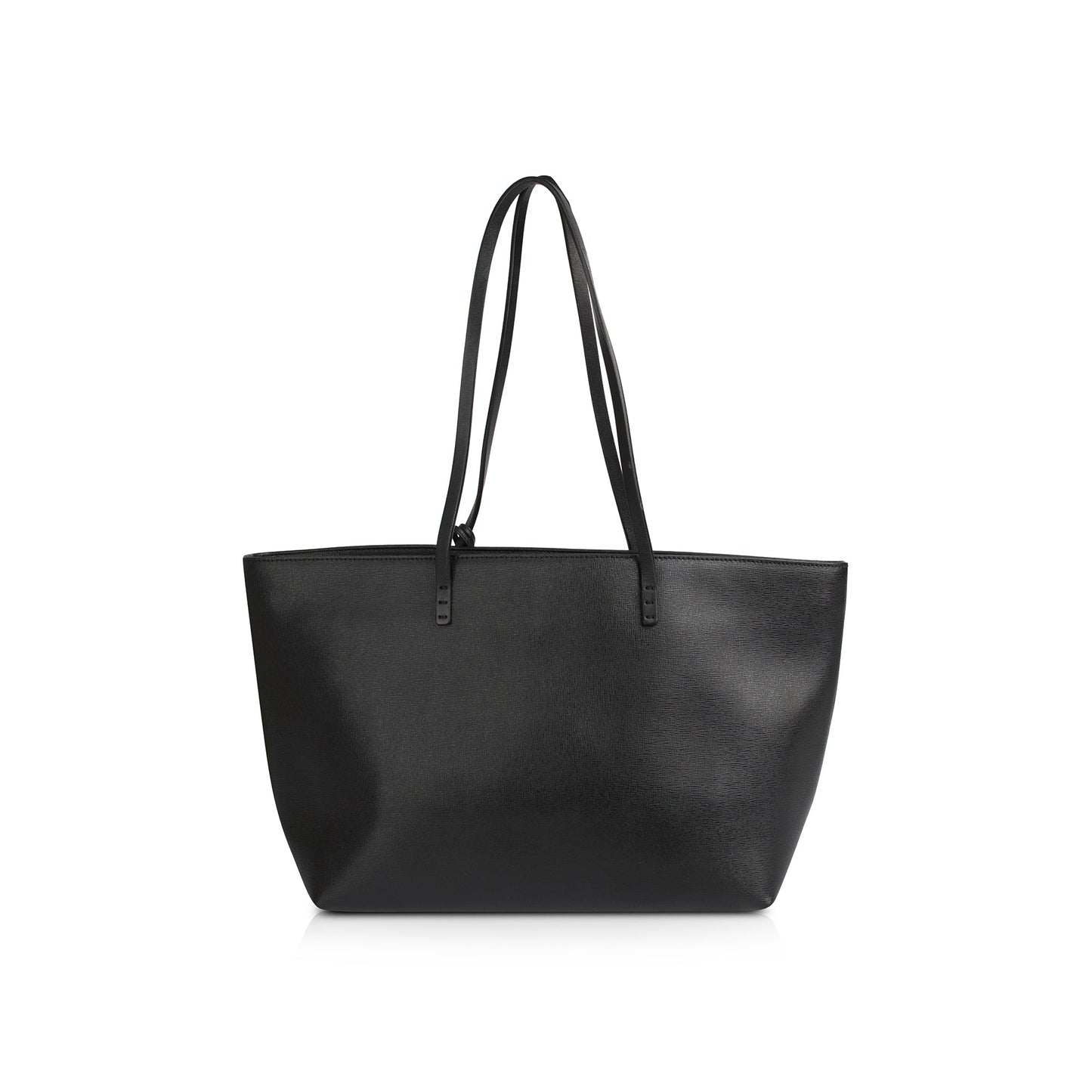 Fendi Small Leather and Shearling Logo Roll Tote