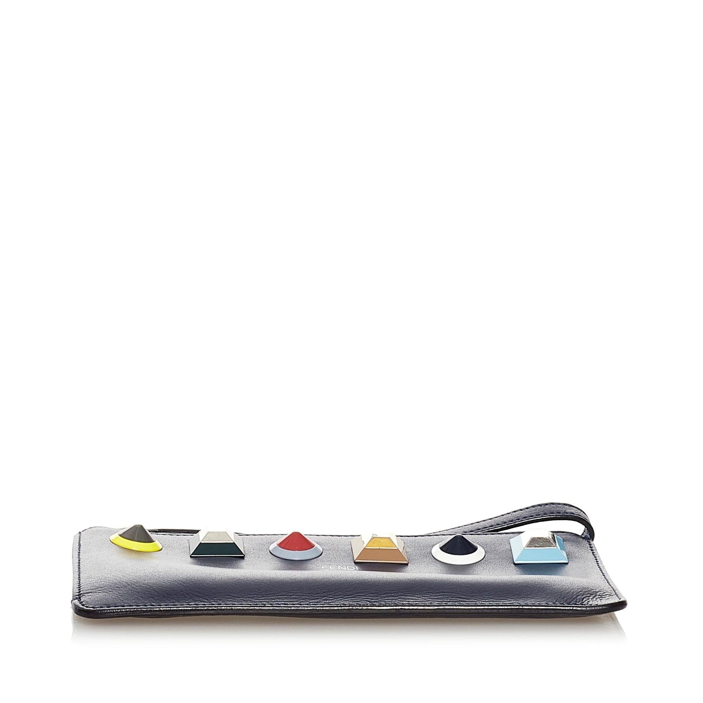 Fendi Studded Flat Leather Pouch